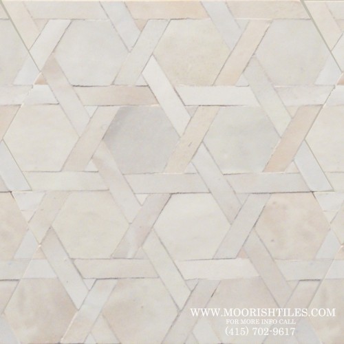 White Moorish shower tile
