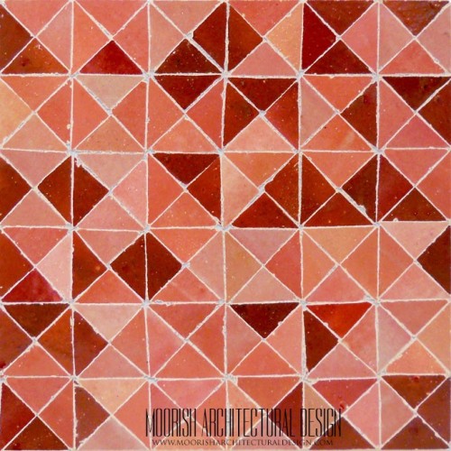Red Moroccan mosaic tile floor