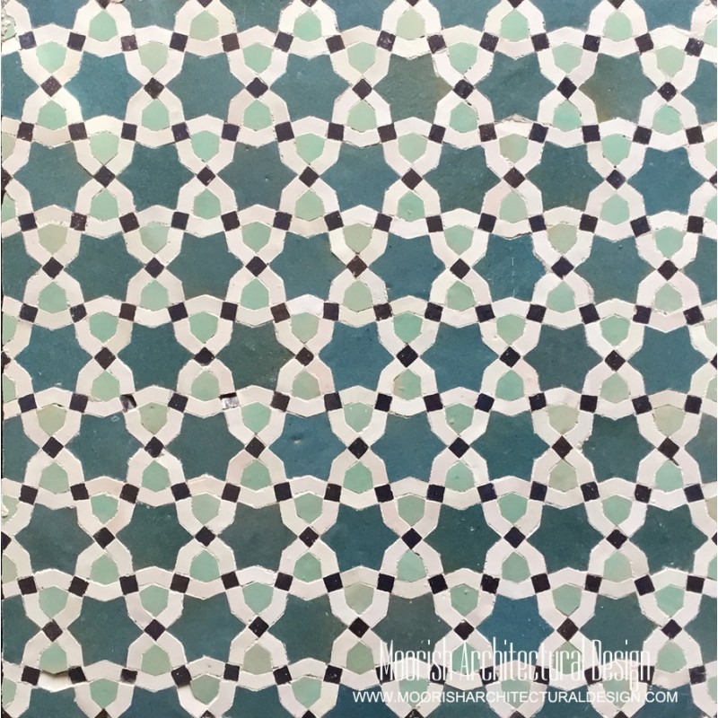 Teal Blue Moroccan Tile Pattern